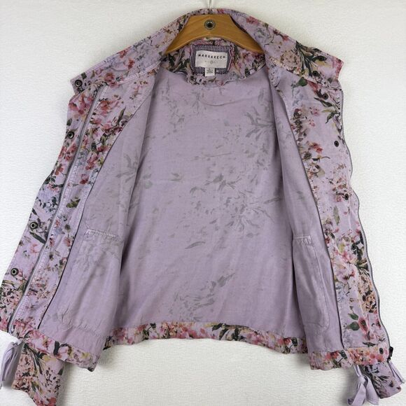 Anthropologie Marrakech Darcy Floral Jacket Lyocell Womens Large Lavender Purple - Picture 8 of 11